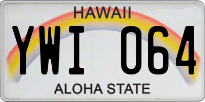 HI license plate YWI064