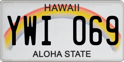 HI license plate YWI069