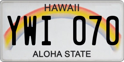 HI license plate YWI070