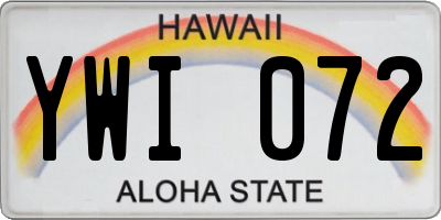 HI license plate YWI072
