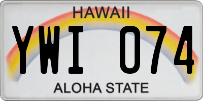 HI license plate YWI074