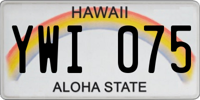 HI license plate YWI075