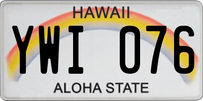 HI license plate YWI076