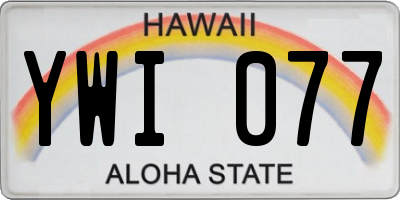 HI license plate YWI077