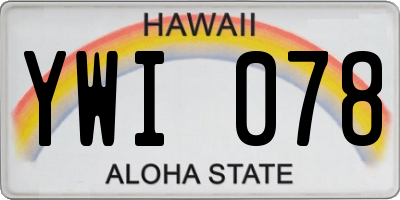 HI license plate YWI078