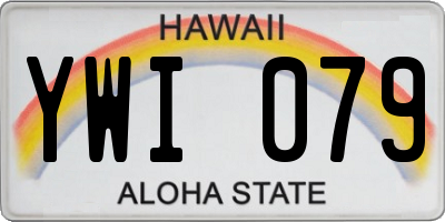 HI license plate YWI079