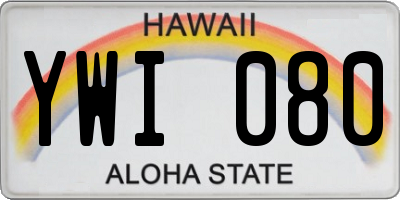 HI license plate YWI080