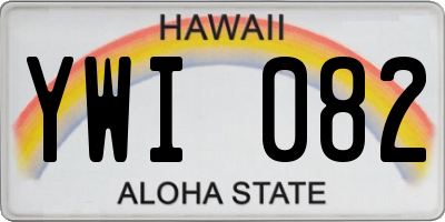 HI license plate YWI082
