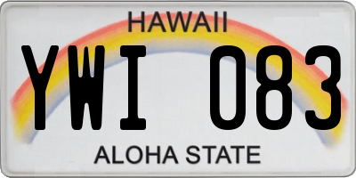 HI license plate YWI083