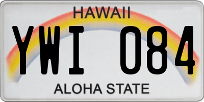 HI license plate YWI084