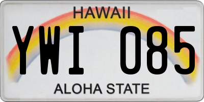HI license plate YWI085