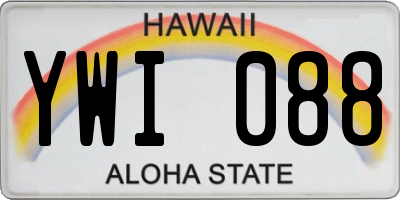 HI license plate YWI088