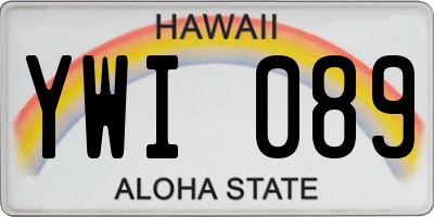 HI license plate YWI089