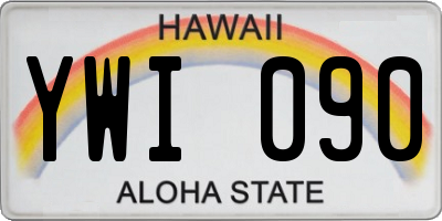 HI license plate YWI090