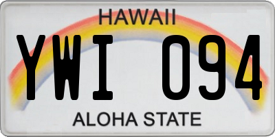 HI license plate YWI094