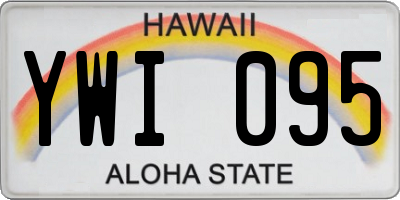 HI license plate YWI095