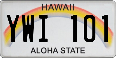 HI license plate YWI101