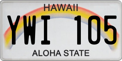 HI license plate YWI105