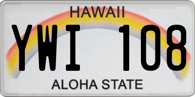 HI license plate YWI108