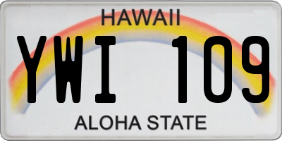 HI license plate YWI109