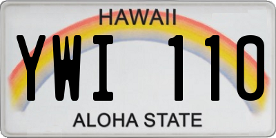 HI license plate YWI110