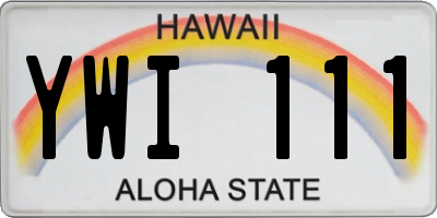 HI license plate YWI111