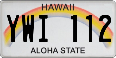 HI license plate YWI112