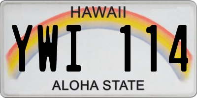 HI license plate YWI114