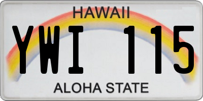 HI license plate YWI115