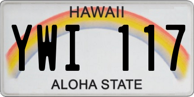 HI license plate YWI117
