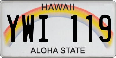 HI license plate YWI119