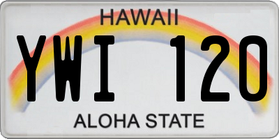 HI license plate YWI120