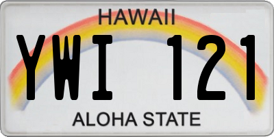 HI license plate YWI121