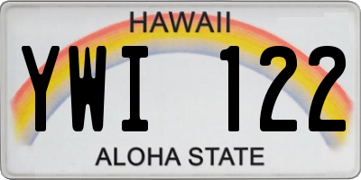 HI license plate YWI122