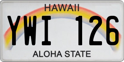 HI license plate YWI126