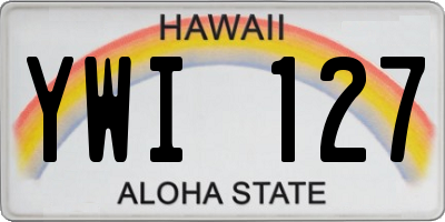 HI license plate YWI127