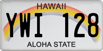 HI license plate YWI128