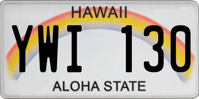 HI license plate YWI130