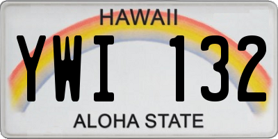 HI license plate YWI132