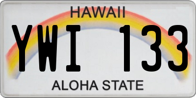 HI license plate YWI133