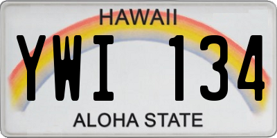 HI license plate YWI134