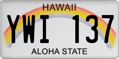 HI license plate YWI137