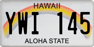 HI license plate YWI145