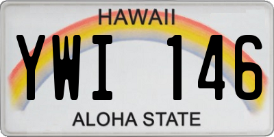 HI license plate YWI146