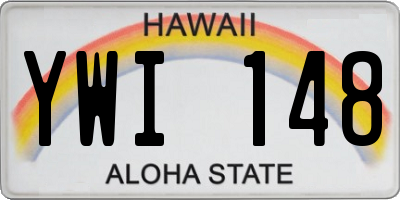 HI license plate YWI148