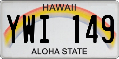 HI license plate YWI149