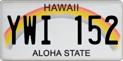 HI license plate YWI152