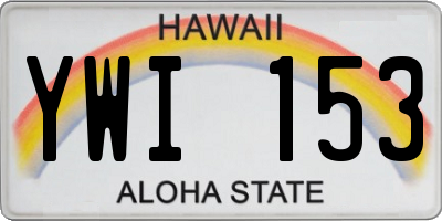 HI license plate YWI153