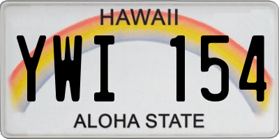 HI license plate YWI154