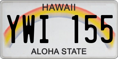 HI license plate YWI155